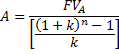 Formula za Anuitet kad je poznata buduća vrijednost