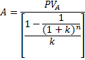 Formula za Anuitet kad je poznata sadašnja vrijednost