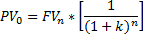 Sadašnja vrijednost novca alternativna formula