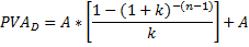 Sadašnja vrijednost anuiteta na početku perioda, alternativna formula