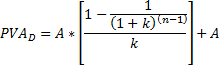 Sadašnja vrijednost anuiteta uplata na početku perioda
